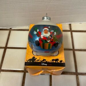 Disney 1992 Merry Christmas Happy New Year Glass Ornament